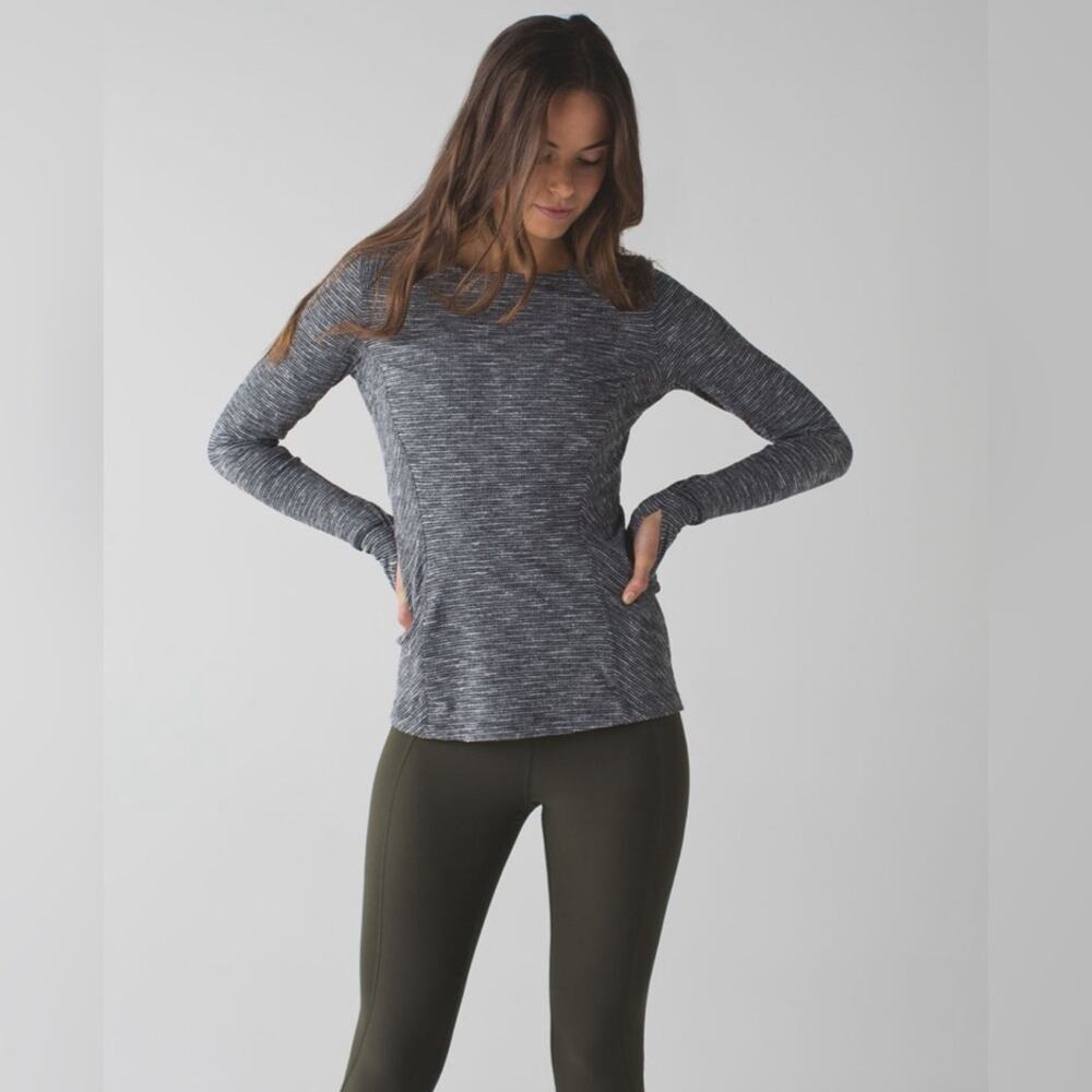 Lululemon Kanto Catch Me Long Sleeve Women 4 Coco Pique Excellent‎ Running Top